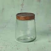clear glass jar with metal cladding lid large - ellementry